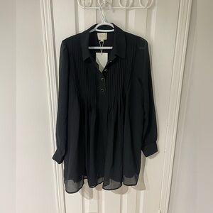 Sezane Black Button Dress